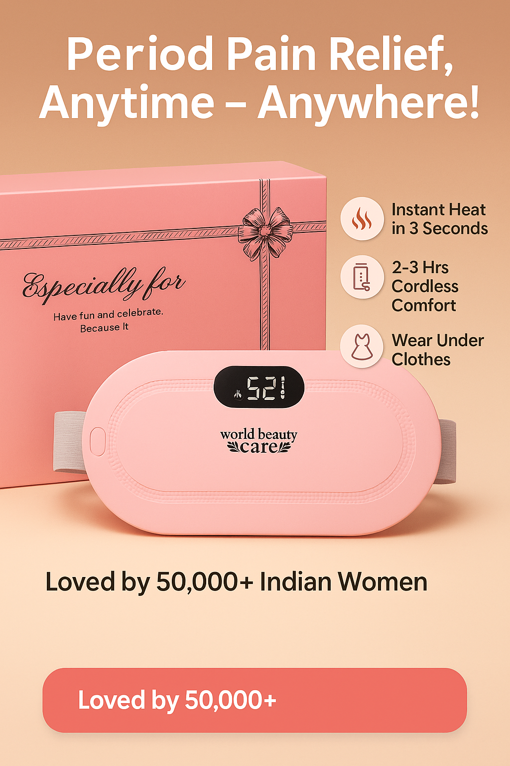 Portable Cordless Heating Pad - Menstrual Heating Pad