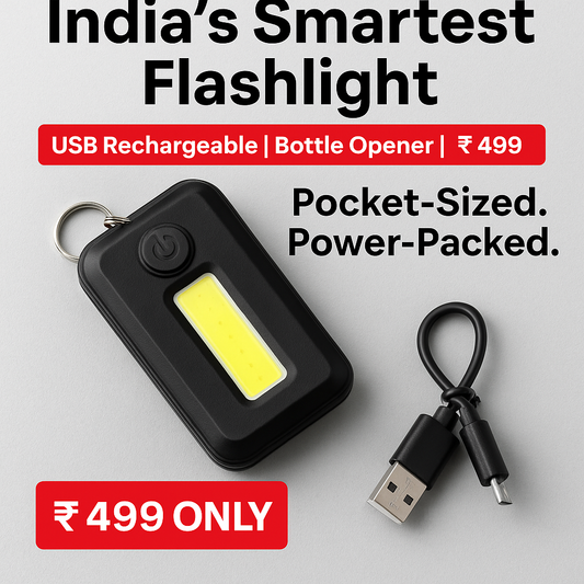Mini LED USB Flashlight Keychain – Super Bright, Rechargeable & Compact